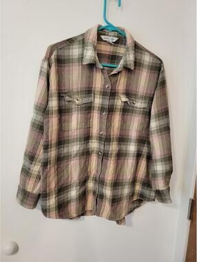 Old Navy Plaid Cotton Button-Up Shirt, Size Large